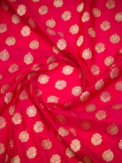 Dark Pink Uppada Katan Silk Handloom Banarasi Saree - Sacred Weaves