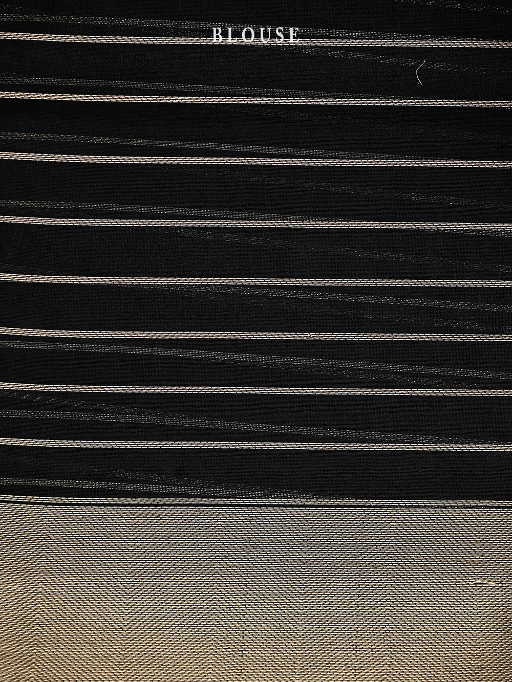 Black Stripe Organza Handloom Banarasi Saree - Sacred Weaves