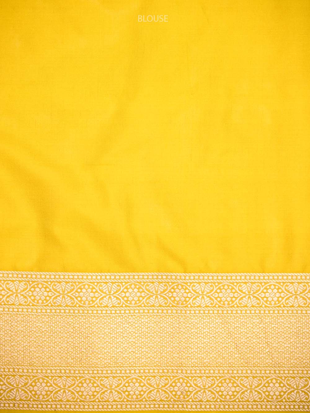 Mustard Meenakari Brocade Handloom Banarasi Saree - Sacred Weaves
