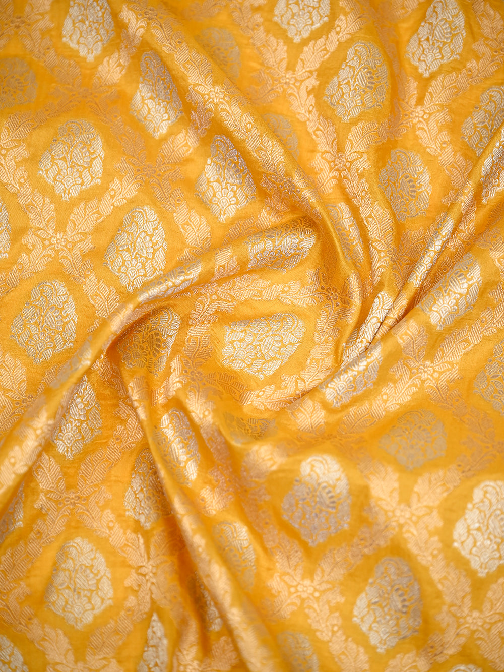 Yellow Uppada Katan Silk Handloom Banarasi Saree - Sacred Weaves