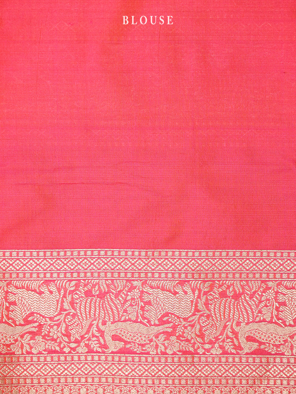 Pink Orange Shikargah Brocade Handloom Banarasi Saree - Sacred Weaves