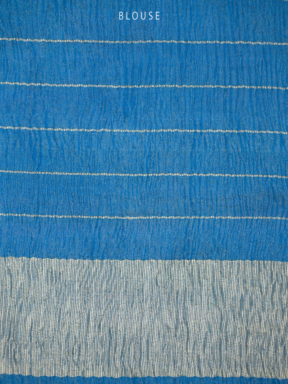 Royal Blue Crush Tissue Silk Handloom Banarasi Saree - Sacred Weaves