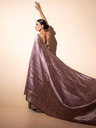 Purple Meenakari Brocade Handloom Banarasi Saree - Sacred Weaves