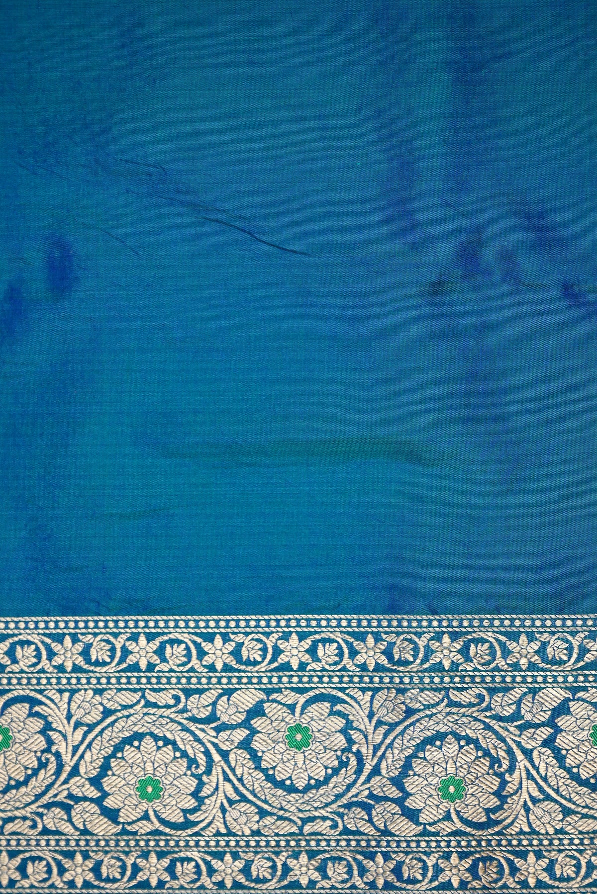 Royal Blue Green Meenakari Brocade Handloom Banarasi Saree