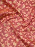 Onion Pink Meenakari Jaal Cotton Silk Handloom Banarasi Saree - Sacred Weaves