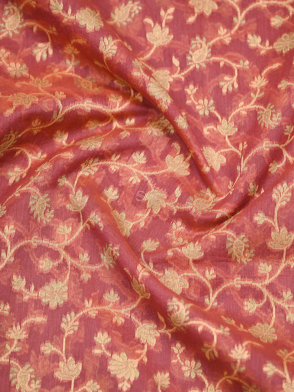 Onion Pink Meenakari Jaal Cotton Silk Handloom Banarasi Saree - Sacred Weaves