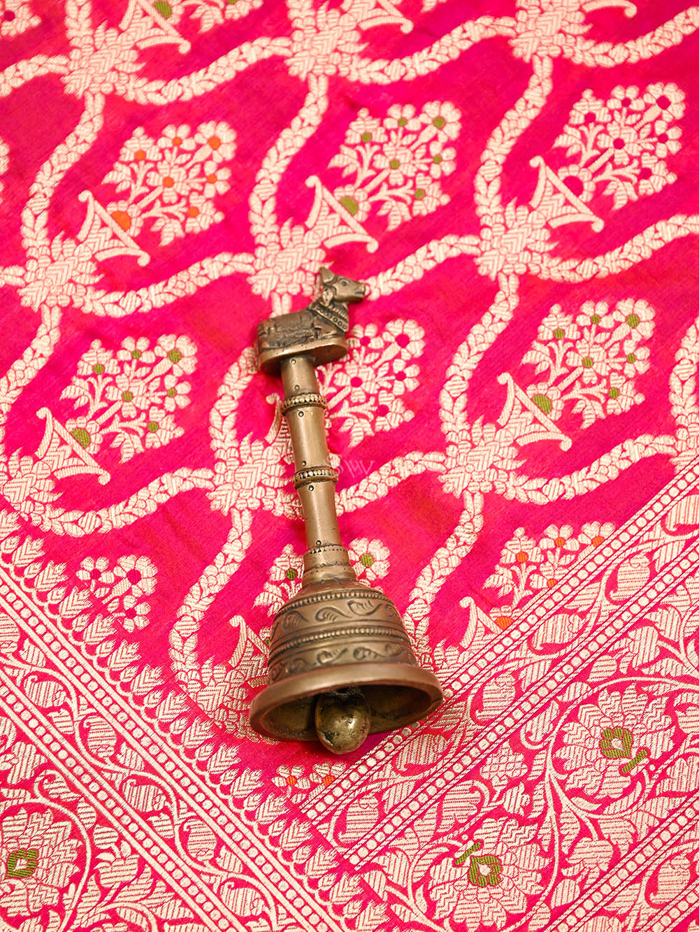 Pink Orange Meenakari Uppada Katan Silk Handloom Banarasi Saree - Sacred Weaves