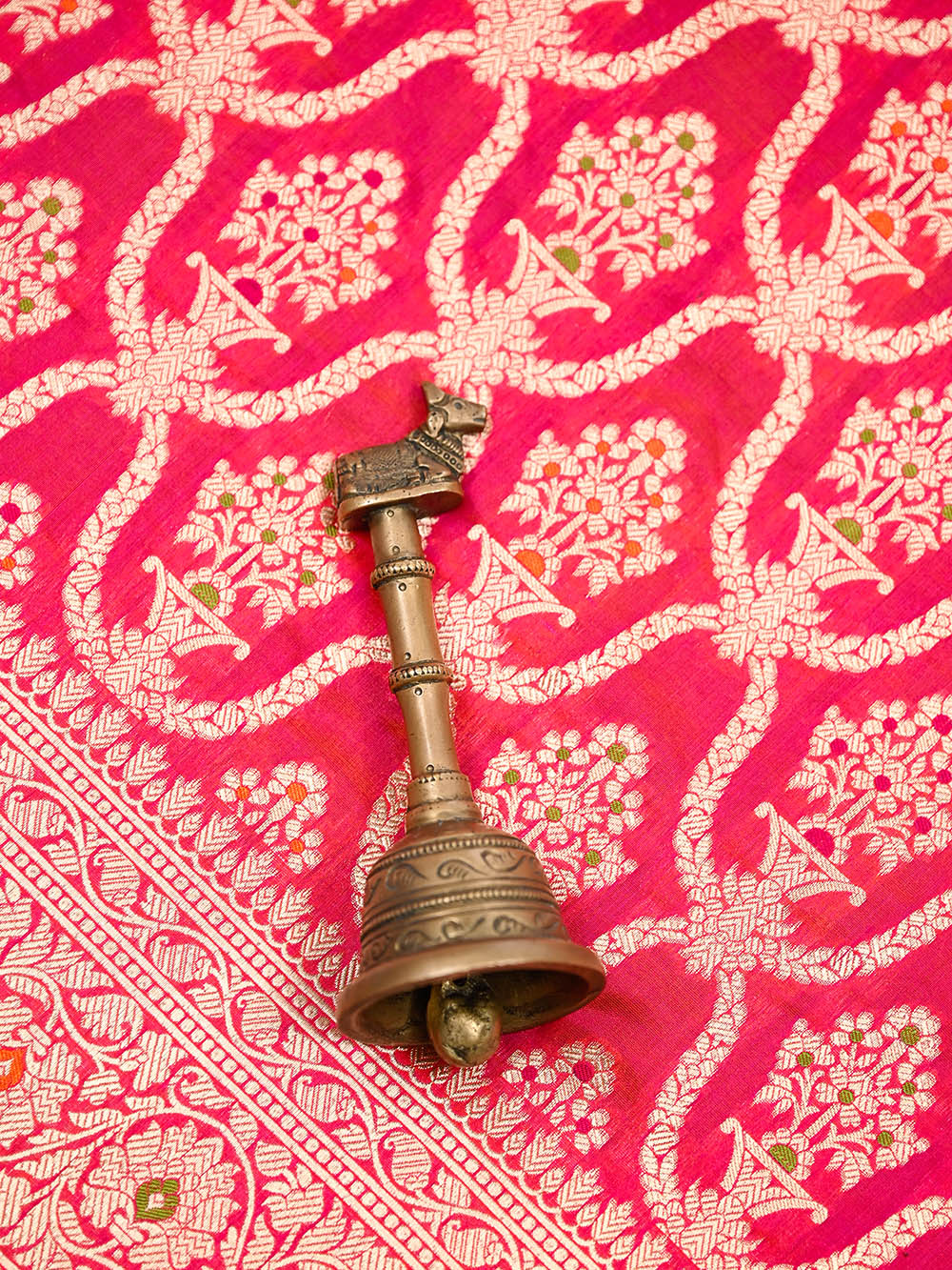 Pink Orange Meenakari Uppada Katan Silk Handloom Banarasi Saree - Sacred Weaves