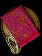 Dark Magenta Tanchoi Satin Silk Handloom Banarasi Saree - Sacred Weaves