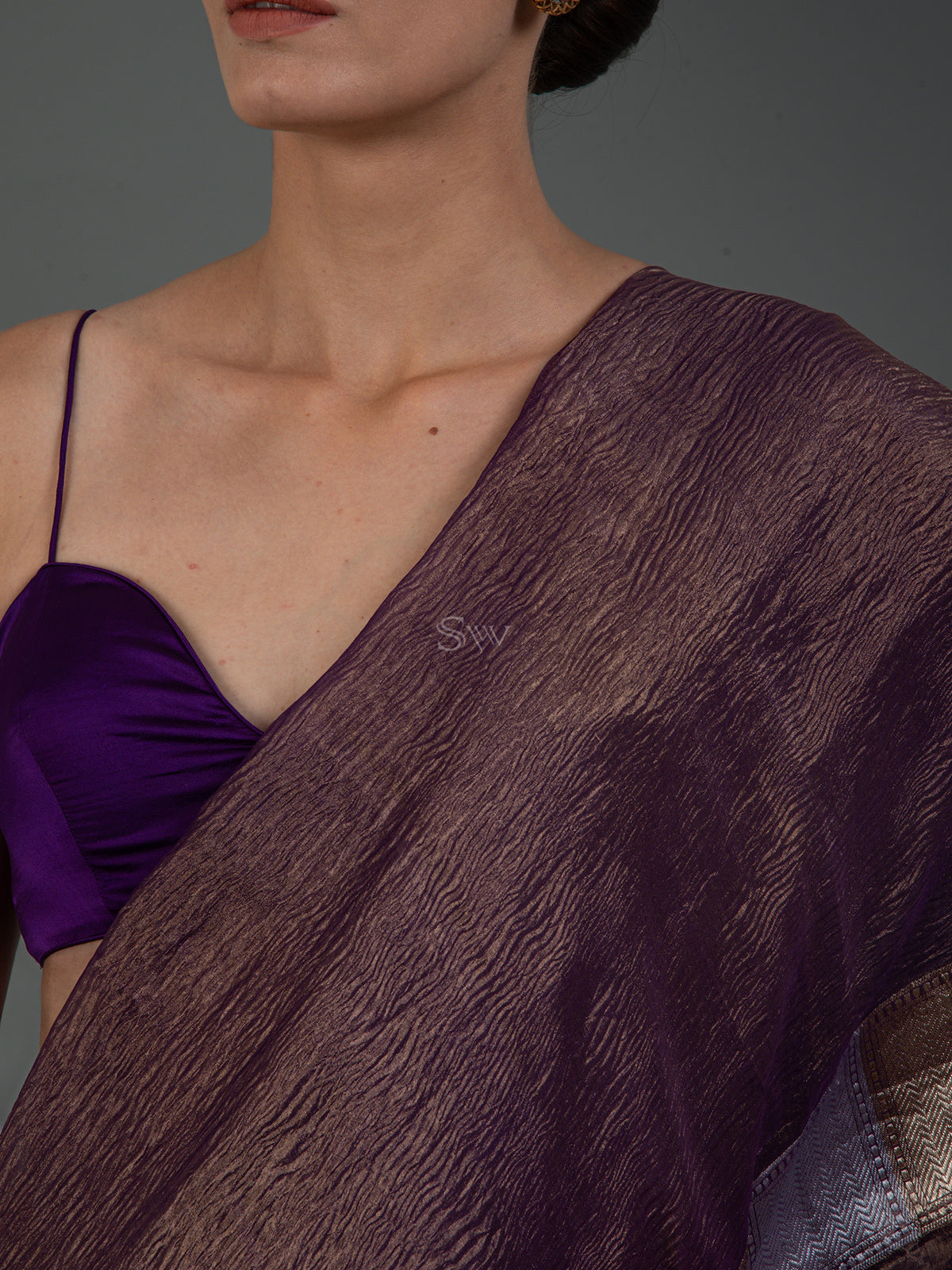 Purple Crush Tissue Silk Handloom Banarasi Saree - Sacred Weaves