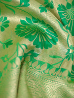 Sea Green Meenakari Brocade Katan Silk Handloom Banarasi Fabric - Gift Box - Sacred Weaves
