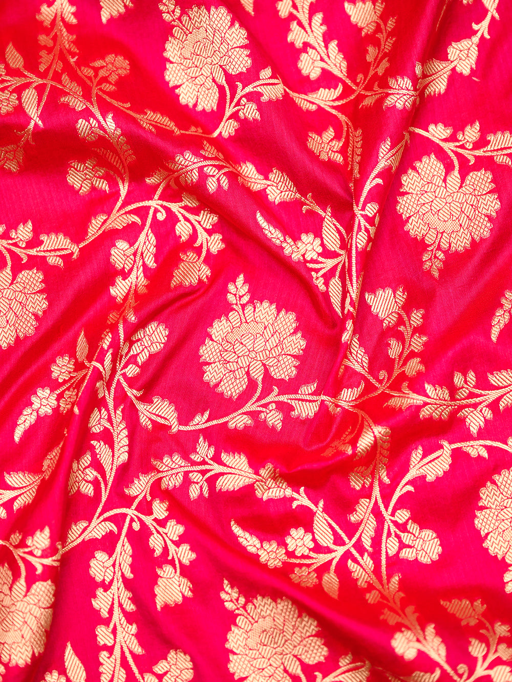 Pink Red Uppada Katan Silk Handloom Banarasi Saree - Sacred Weaves