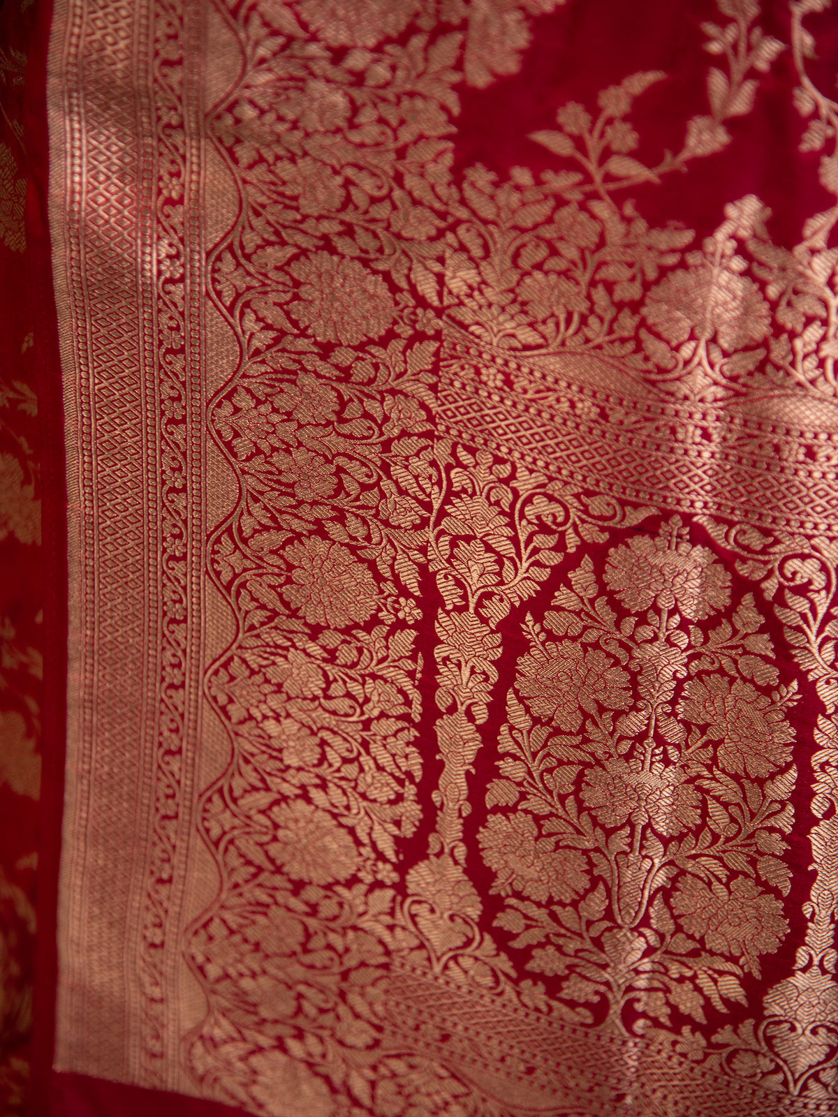 Pink Red Uppada Katan Silk Handloom Banarasi Saree