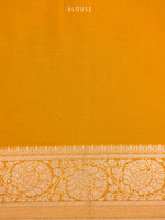 Mustard Katan Silk Brocade Handloom Banarasi Saree - Sacred Weaves