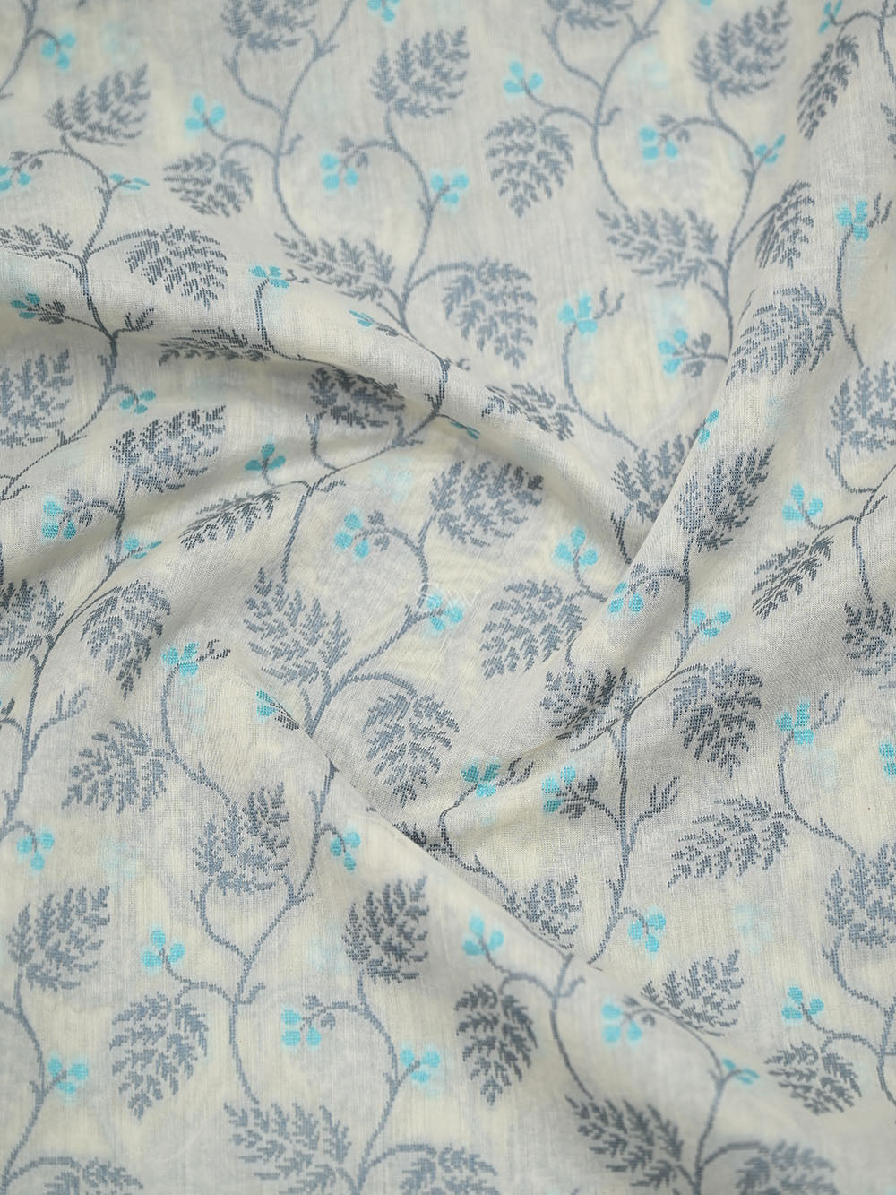 Off-White Meenakari Jaal Cotton Silk Handloom Banarasi Saree - Sacred Weaves