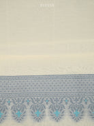 Off-White Meenakari Jaal Cotton Silk Handloom Banarasi Saree - Sacred Weaves