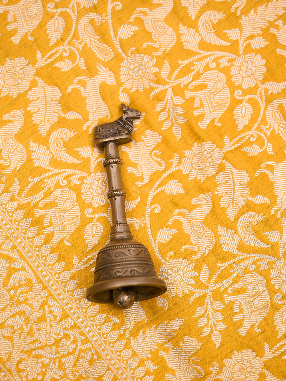 Yellow Shikargah Brocade Katan Silk Handloom Banarasi Saree - Gift Box - Sacred Weaves