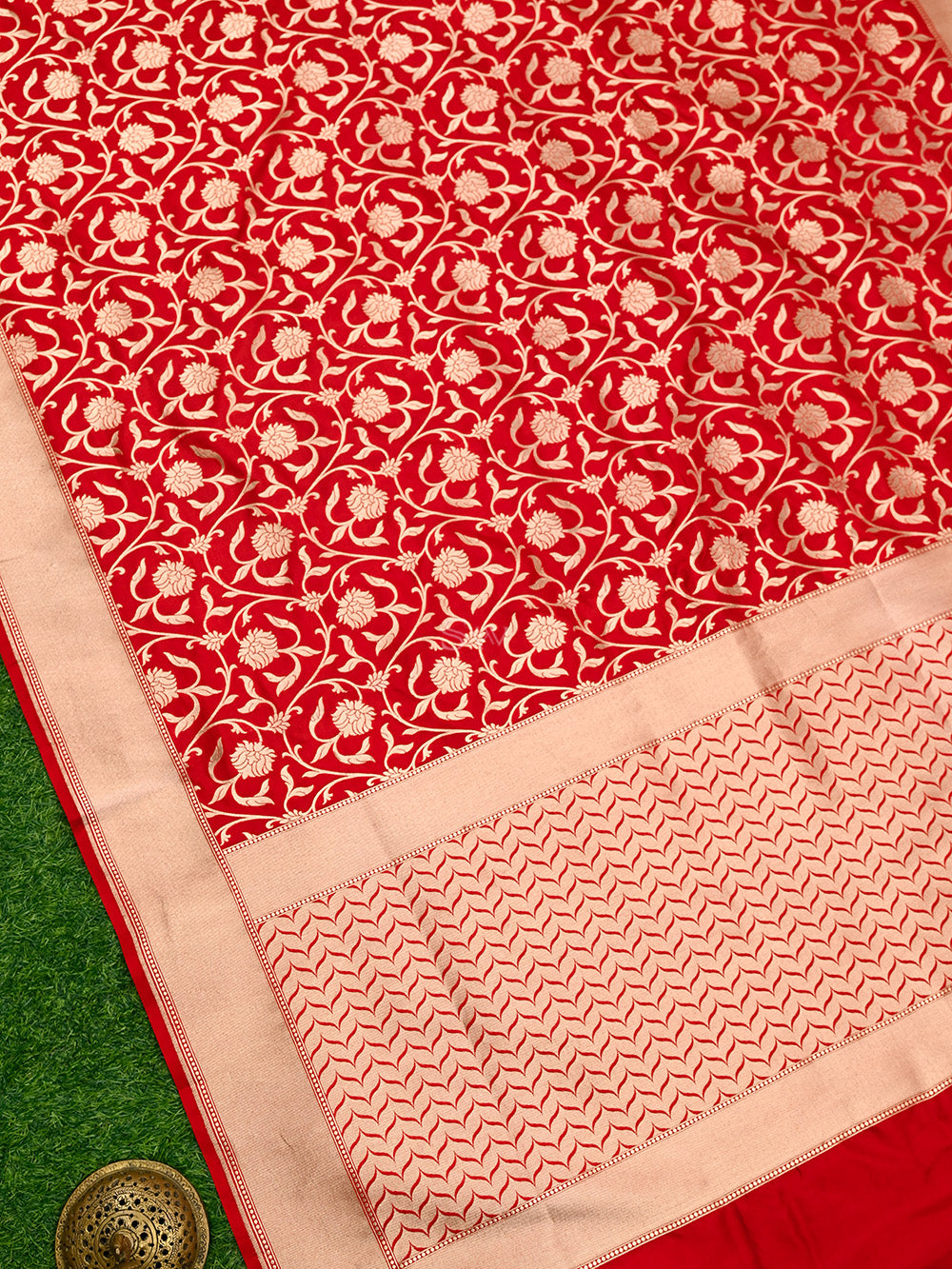 Red Uppada Katan Silk Handloom Banarasi Saree