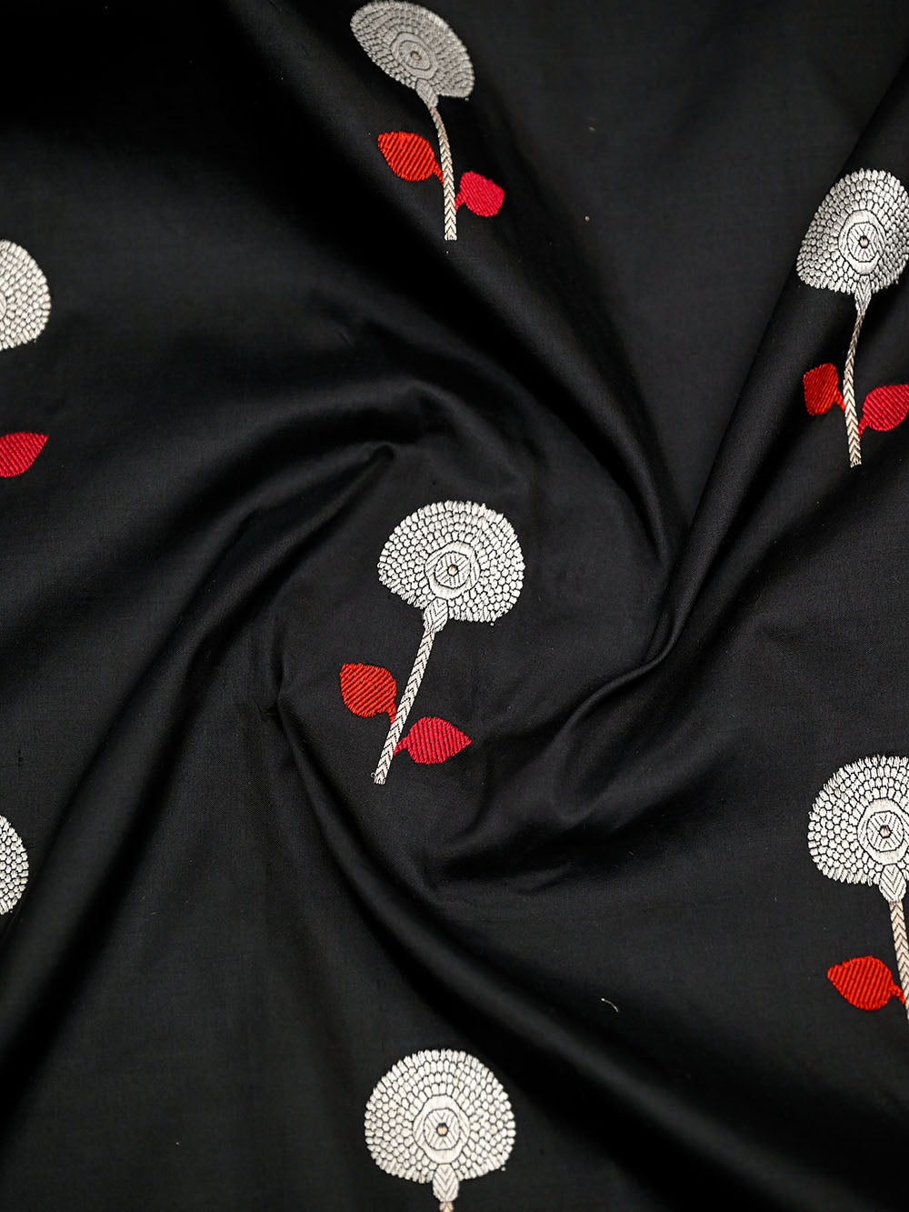 Black Meenakari Katan Silk Handloom Banarasi Saree - Sacred Weaves