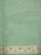 Pista Green Jaal Organza Handloom Banarasi Saree - Sacred Weaves