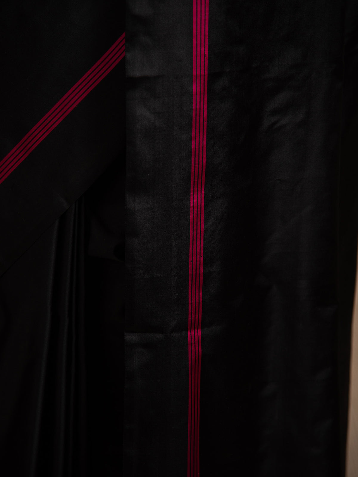 Black Konia Satin Silk Handloom Banarasi Saree