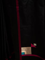 Black Konia Satin Silk Handloom Banarasi Saree