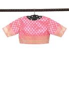 Pink Uppada Katan Silk Banarasi Ready-Made Blouse