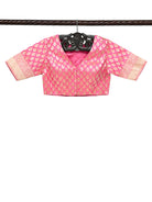 Pink Uppada Katan Silk Banarasi Ready-Made Blouse
