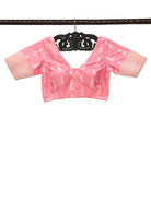 Pink Sona Rupa Katan Silk Banarasi Ready-Made Blouse