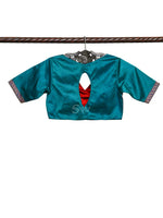 Green Blue Tanchoi Silk Banarasi Ready-Made Blouse