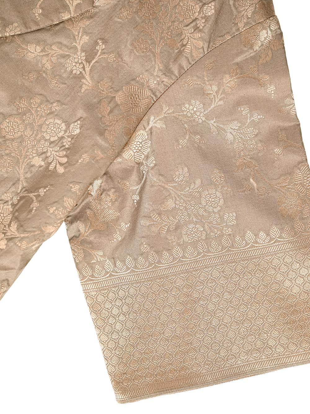 Grey Silk Handloom Banarasi Jacket - Sacred Weaves