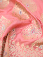 Pink Meenakari Boota Katan Silk Handloom Banarasi Fabric - Gift Box - Sacred Weaves
