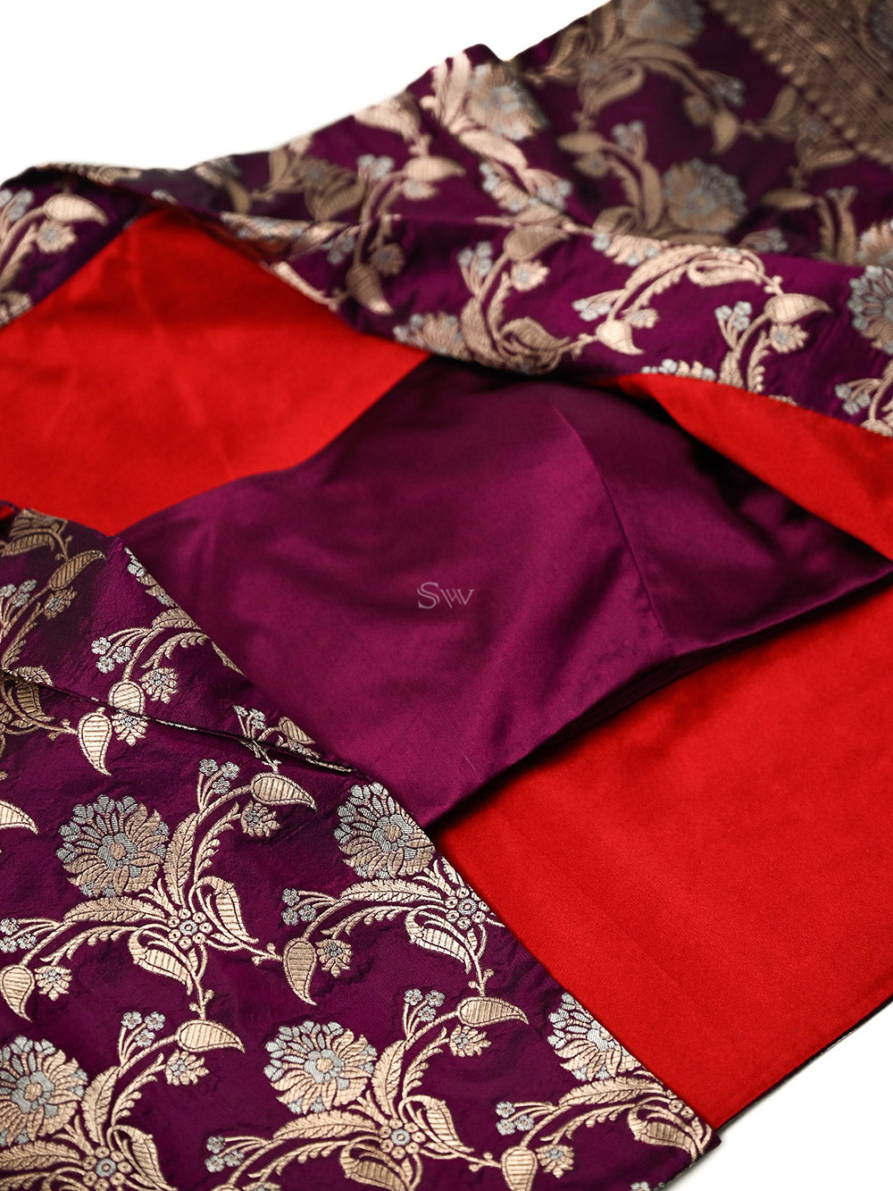 Purple Silk Brocade Handloom Banarasi Jacket