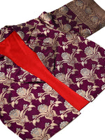 Purple Silk Brocade Handloom Banarasi Jacket