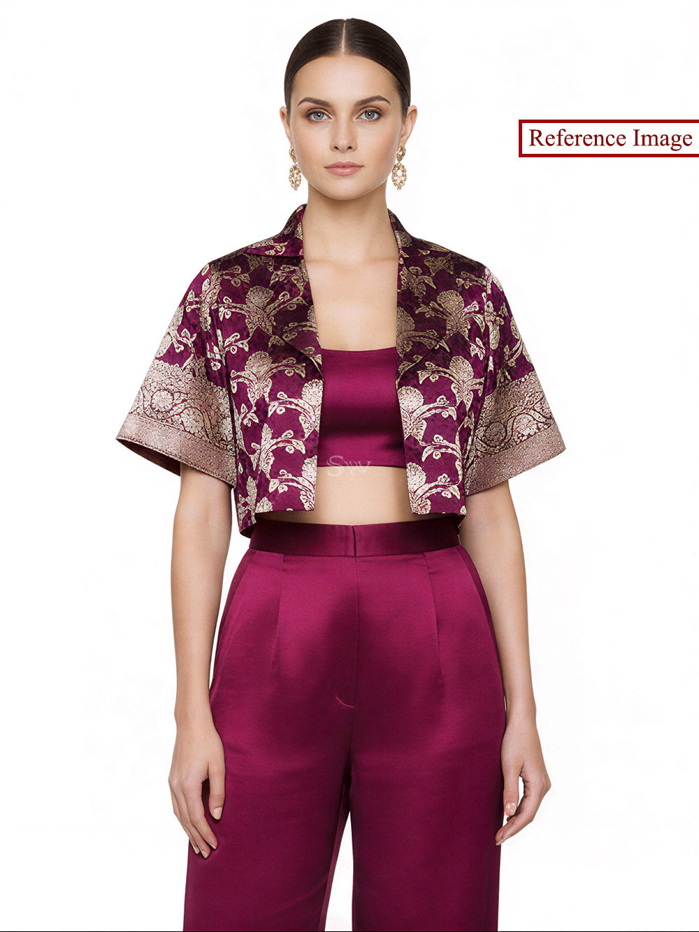 Purple Silk Brocade Handloom Banarasi Jacket