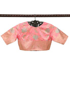 Pink Meenakari Silk Banarasi Ready-Made Blouse - Sacred Weaves