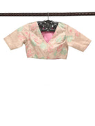Beige Meenakari Jaal Katan Silk Banarasi Ready-Made Blouse