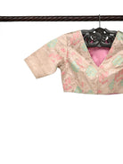 Beige Meenakari Jaal Katan Silk Banarasi Ready-Made Blouse