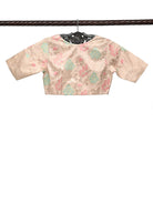 Beige Meenakari Jaal Katan Silk Banarasi Ready-Made Blouse