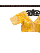 Yellow Uppada Katan Silk Banarasi Ready-Made Blouse