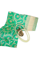 Green Uppada Katan Silk Banarasi Ready-Made Blouse