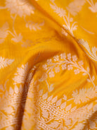 Yellow Uppada Katan Silk Handloom Banarasi Fabric - Gift Box - Sacred Weaves