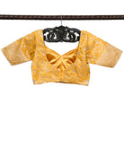 Yellow Uppada Silk Banarasi Ready-Made Blouse - Sacred Weaves