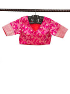 Dark Pink Uppada Katan Silk Banarasi Ready-Made Blouse