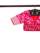 Dark Pink Uppada Katan Silk Banarasi Ready-Made Blouse