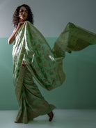 Pastel Pista Green Meenakari Katan Silk Handloom Banarasi Saree - Sacred Weaves