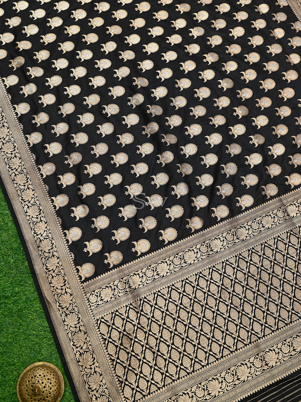 Black Uppada Katan Silk Handloom Banarasi Saree
