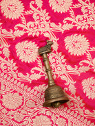 Pink Orange Uppada Katan Silk Handloom Banarasi Saree - Sacred Weaves