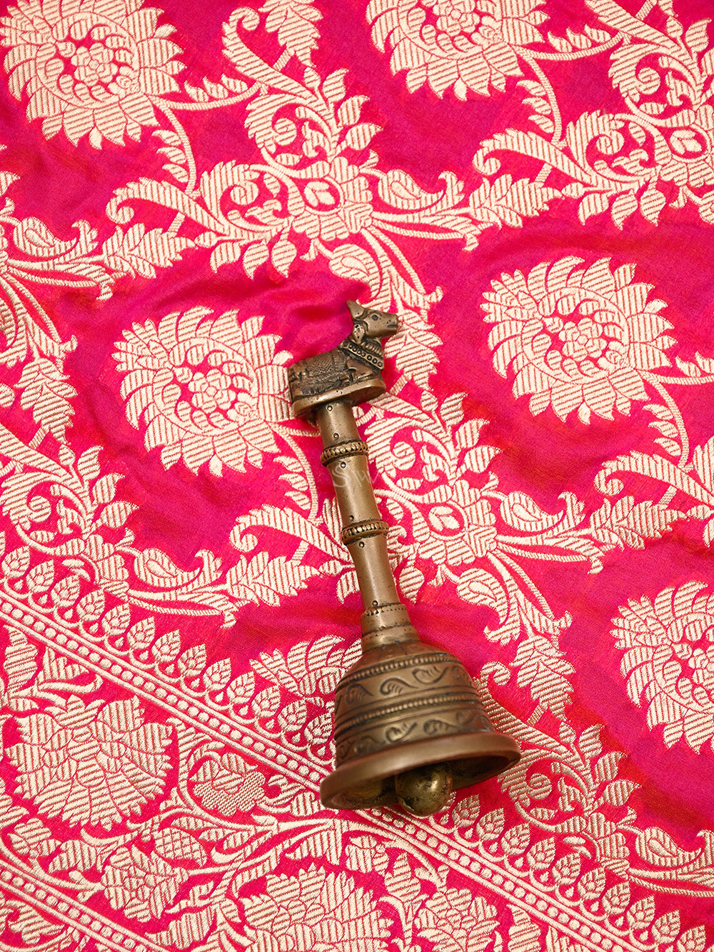 Pink Orange Uppada Katan Silk Handloom Banarasi Saree - Sacred Weaves