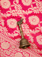 Pink Orange Uppada Katan Silk Handloom Banarasi Saree - Sacred Weaves